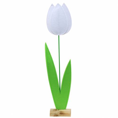 Filtblomma tulpan vit H88cm