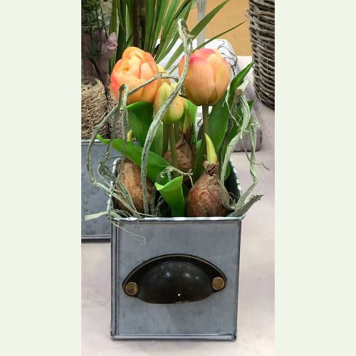 Floristik24 Papegojatulpan Real-Touch i en kruka rosa 23cm