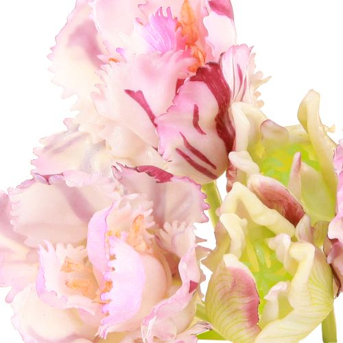 Artikel Tulpaner konstgjord papegoja tulpaner lila bukett med 5 blommor 40cm