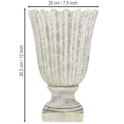 Artikel Planteringskruka dekorativ trofé antik gjuten stengrå Ø20cm H30,5cm