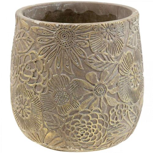 Artikel Planteringskruka guld blommor keramik blomkruka Ø13,5cm H15cm