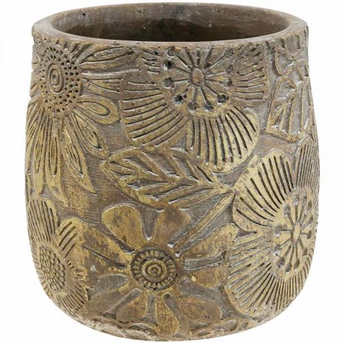 Artikel Planteringskruka guld blommor keramik blomkruka Ø17cm H19cm