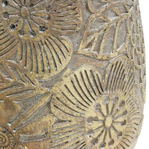 Floristik24 Planteringskruka guld blommor keramik blomkruka Ø17cm H19cm