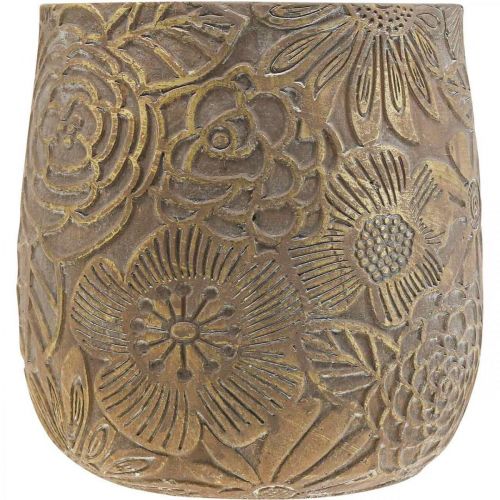 Artikel Planteringskruka guld blommor keramik blomkruka Ø21cm H22,5cm