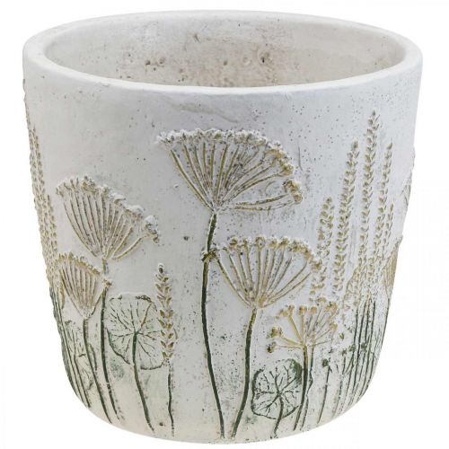 Artikel Planteringskruka Stor blomkruka Keramik Vitguld Ø20,5cm H20cm