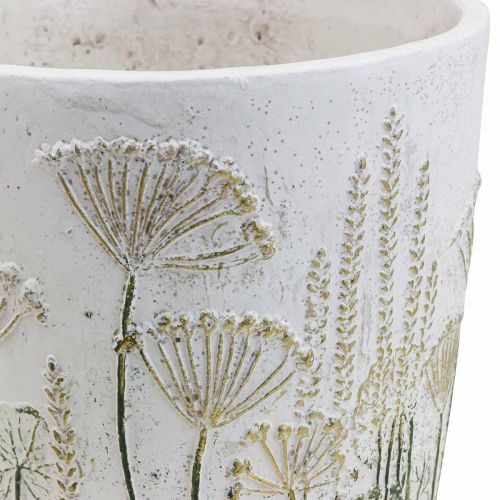 Floristik24 Planteringskruka Stor blomkruka Keramik Vitguld Ø20,5cm H20cm