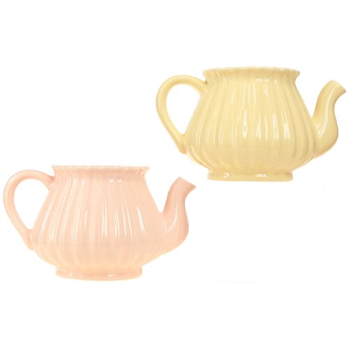 Artikel Planteringskruka keramik dekorativ tekanna orange gul 19,5×13,5×11cm 2 st