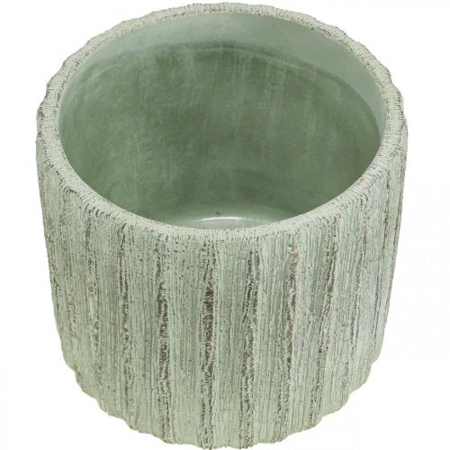 Artikel Planteringskärl Keramik Grön Retro Randig Ø12,5cm H11,5cm