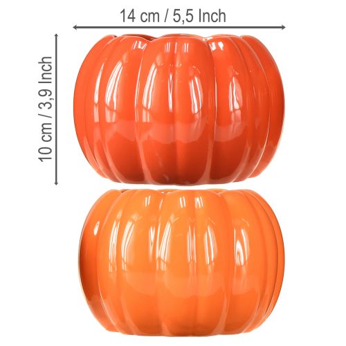 Artikel Kruka keramik pumpa orange blandad Ø14cm H10cm 2 st