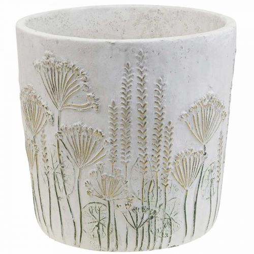 Artikel Planteringskruka Keramik Vitguld Blomkruka Ø17,5cm H16,5cm