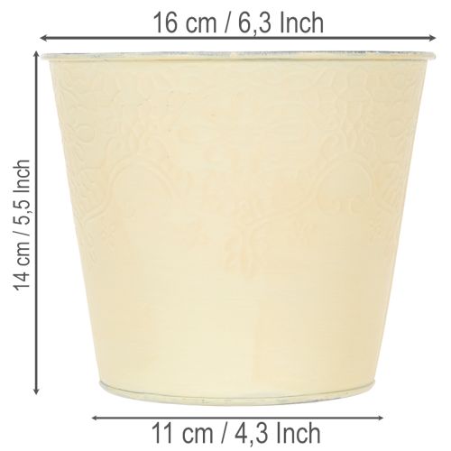 Artikel Metallkruka, pastellgul, Ø16cm H14cm