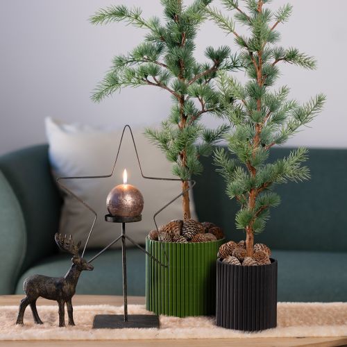 Artikel Blomkruka av papper mörkgrönt Ø19cm H14cm 3 st