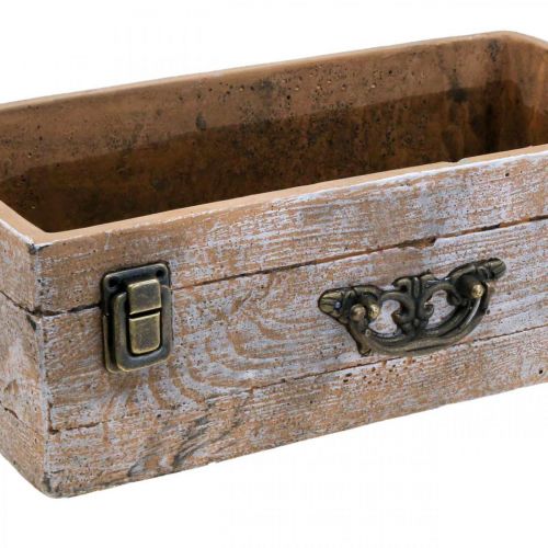Floristik24 Planteringslåda i betong antikt trä utseende 31x17x10cm