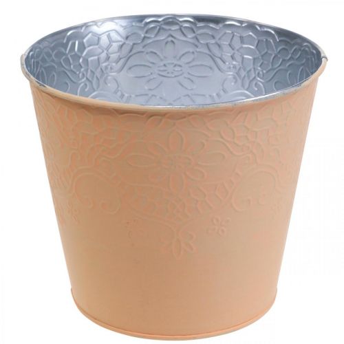 Artikel Planteringslåda metall blomkruka pastell orange Ø16cm H14cm