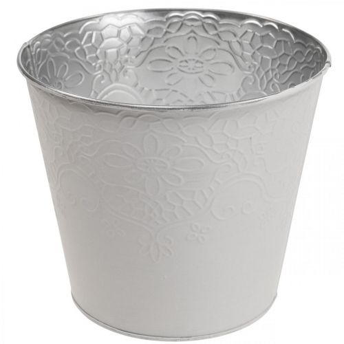 Floristik24 Blomkruka metall blomkruka pastellvit Ø12cm