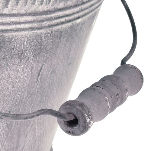 Floristik24 Planteringskärl Metall Oval Lila Vit Skål med fot H14cm