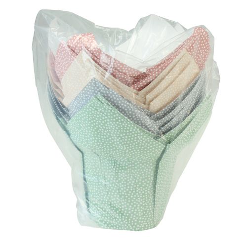 Artikel Planteringspapper prickade presentförpackningar blommor Ø9cm H16cm 8 st