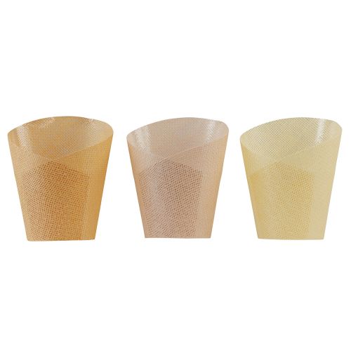 Floristik24 Planteringspapper vävt vanilj, orange, rosa Ø7cm H13cm 12 st