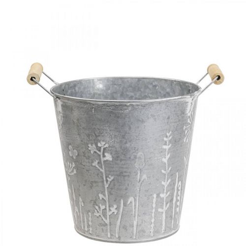 Planterkruka, vintage dekorativ metallhink Ø14cm H13cm
