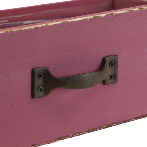 Floristik24 Planteringslåda trä deco lila 25×13×9cm
