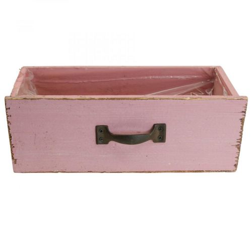 Floristik24 Planteringslåda träkruka rosa 25×13×9cm
