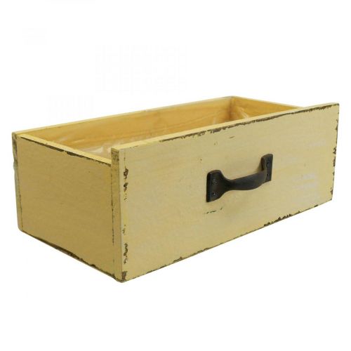 Floristik24 Cachepot växtlåda växtlåda trägul 25×13×9cm