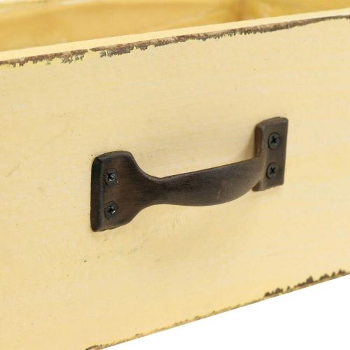 Floristik24 Cachepot växtlåda växtlåda trägul 25×13×9cm