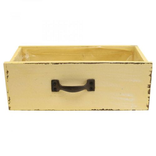 Floristik24 Cachepot växtlåda växtlåda trägul 25×13×9cm