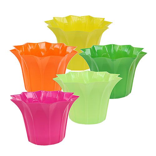 Floristik24 Plast cachepot, diverse Ø12cm 10st