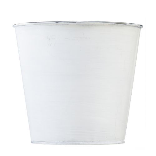 Artikel Planteringskruka vit metall blomkruka blommor Ø16cm H14,5cm