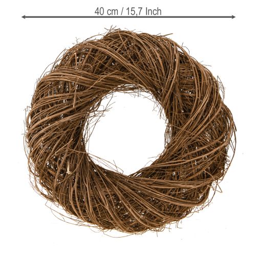 Artikel Alm dekorativ krans av grenar, naturlig alm krans Ø40cm