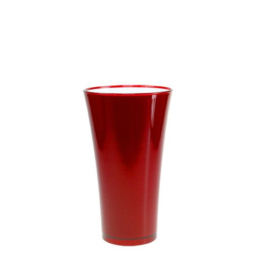 Floristik24 Vas “Fizzy” Ø13,5cm H20cm röd 1 st