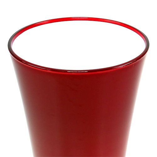 Floristik24 Vas “Fizzy” Ø13,5cm H20cm röd 1 st