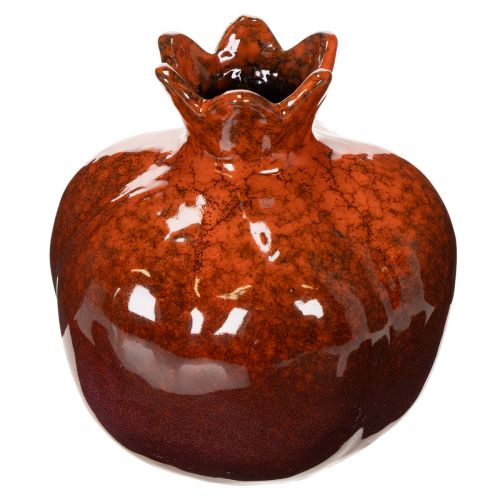 Keramisk granatäppledekoration, glansig, 14 cm