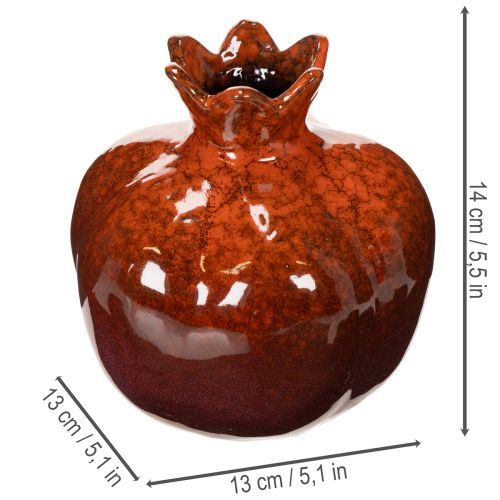 Keramisk granatäppledekoration, glansig, 14 cm | Floristik24.se