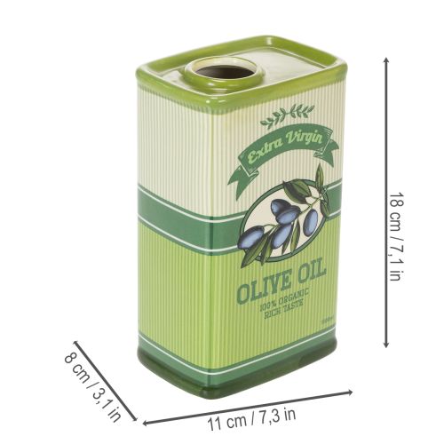 Artikel Olivoljavas, keramik, perfekt för köksdekoration och medelhavsbord, 18 cm