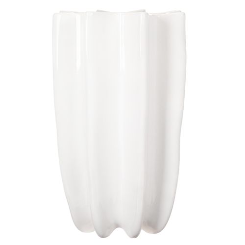Ribbad vas, hög dekorativ vas för torkade blommor, 24 cm | Floristik24.se