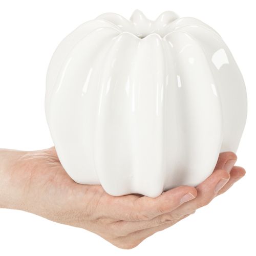 Pumpavas i keramik, vit, för heminredning, 15 cm | Floristik24.se