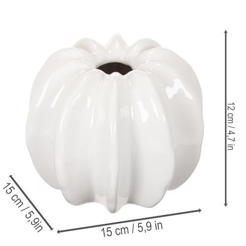 Pumpavas i keramik, vit, för heminredning, 15 cm | Floristik24.se