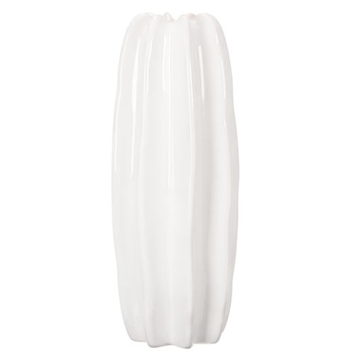 Ribbad vas, modern keramikvas för torkade blommor, 40 cm | Floristik24.se
