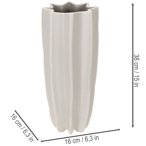Modern räfflad vas, hög dekorativ vas för torkade blommor, 38 cm | Floristik24.se