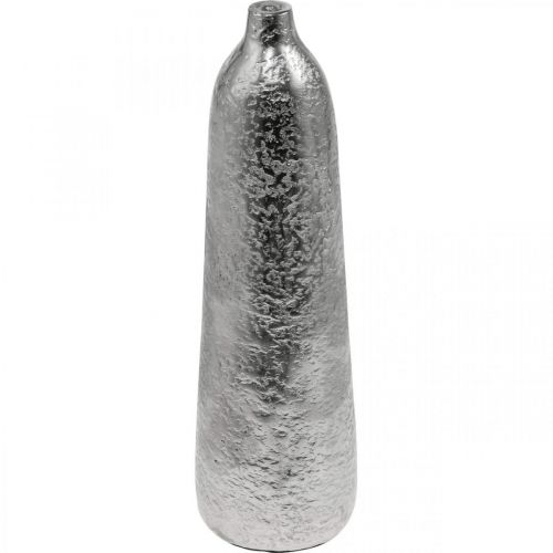 Artikel Dekorativ vas metall hamrad blomvas silver Ø9,5cm H32cm
