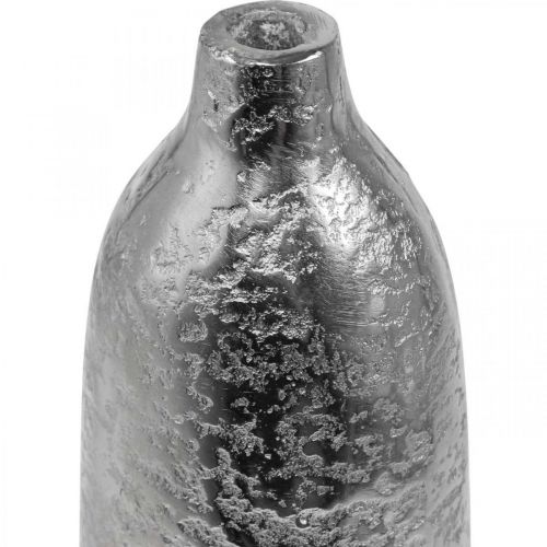 Artikel Dekorativ vas metall hamrad blomvas silver Ø9,5cm H32cm