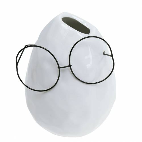 Artikel Vas med glas påskdekoration keramik vit Ø8,5cm H13cm 3 st