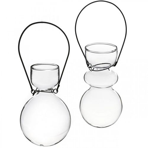 Artikel Minivaser i glas för upphängningsfäste bulbous H11/11,5cm set om 2