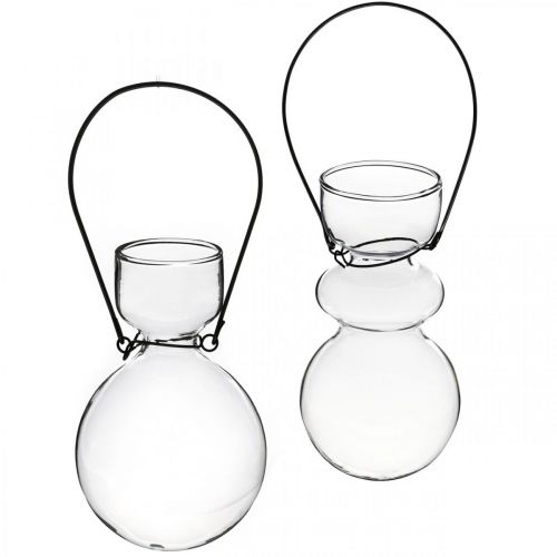 Floristik24 Minivaser i glas för upphängningsfäste bulbous H11/11,5cm set om 2