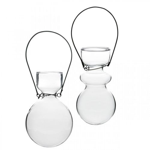 Artikel Minivaser i glas för upphängningsfäste bulbous H11/11,5cm set om 2