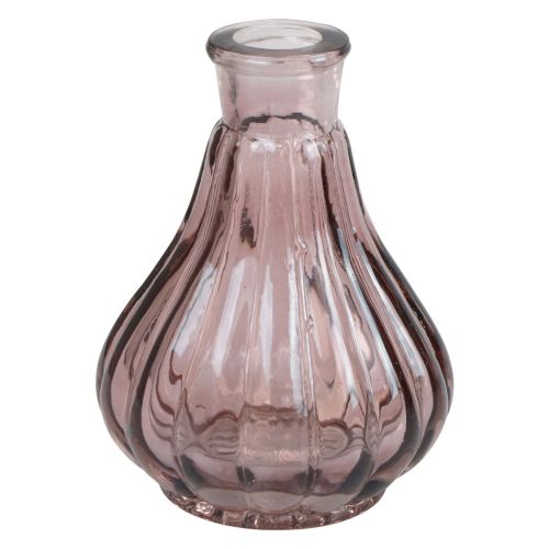 Floristik24 Vas rosa glasvas lökformig dekorativ vas glas Ø8,5cm H11,5cm