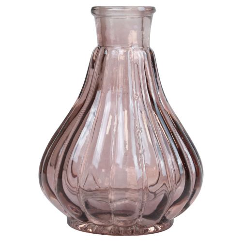 Floristik24 Vas rosa glasvas lökformig dekorativ vas glas Ø8,5cm H11,5cm