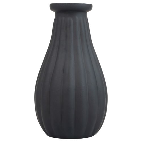 Artikel Vas svart glas vasspår dekorativ vas glas Ø8cm H14cm